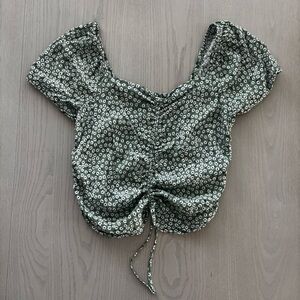 H&M Floral Green Women's T-shirt Blouse